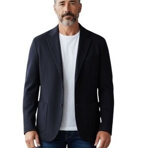 Vintage Alfani Uomo 100% Cashmere Mens Blazer Sport Coat Jacket Dark Navy LuxCor